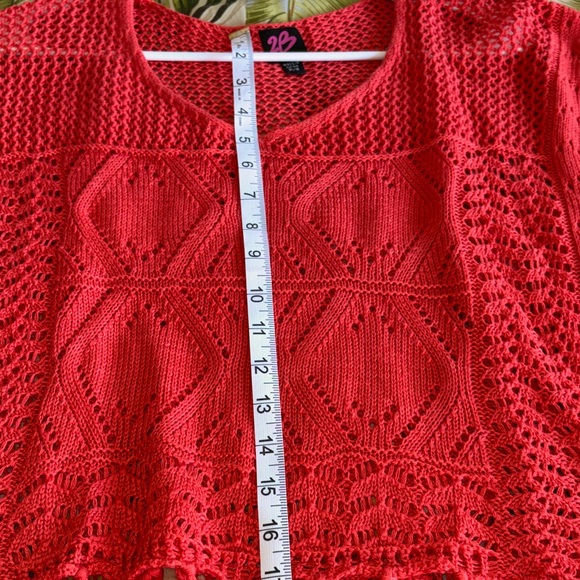 EUC 2B BEBE Orange Crochet Fringe Top - Picture 11 of 11